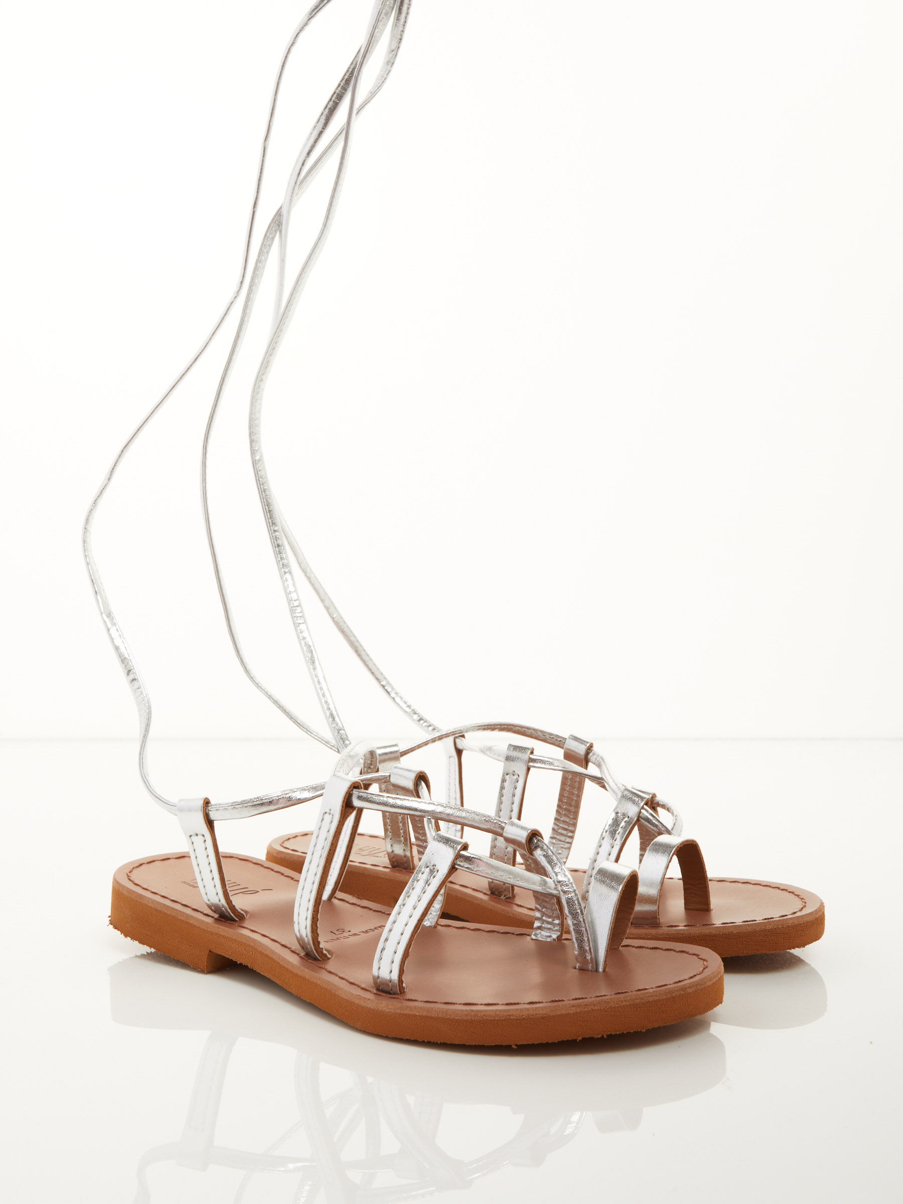 Laminated Flat Greek Sandals F0545554-0693 Saldi